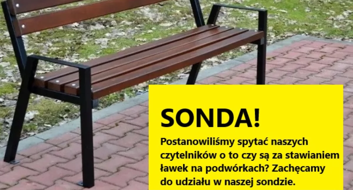 konsultacje, Sonda jesteś instalowaniem ławek podwórkach - zdjęcie, fotografia