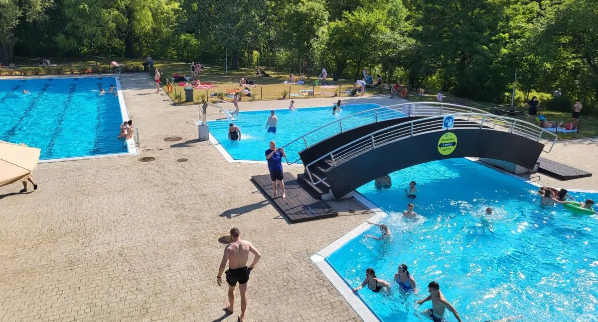 rekreacja, Basen Parku Szczęśliwickim - zdjęcie, fotografia